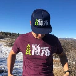 Spirit Apparel Spirit Of 1876 Logo Flatbill Trucker Hat W/ Topo Lines