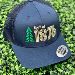 Spirit Apparel Spirit Of 1876 Low Profile Curved Bill Snapback Logo Trucker