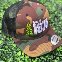 Spirit Apparel Spirit Of 1876 Low Profile Curved Bill Snapback Logo Trucker