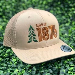 Spirit Apparel Spirit Of 1876 Low Profile Curved Bill Snapback Logo Trucker
