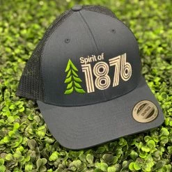Spirit Of 1876 Logo Curved Bill Trucker Hat - Navy/White Spirit Apparel