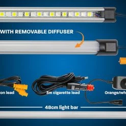 HardKorr Orange/White LED Camping Light Bar Kit With Diffuser
